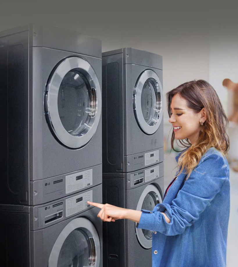 quản lý kinh doanh giặt trên thiết bị giặt sấy tự động LG