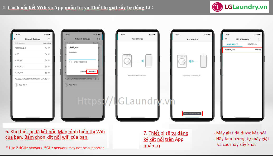 App quản trị giặt sấy tự động LG