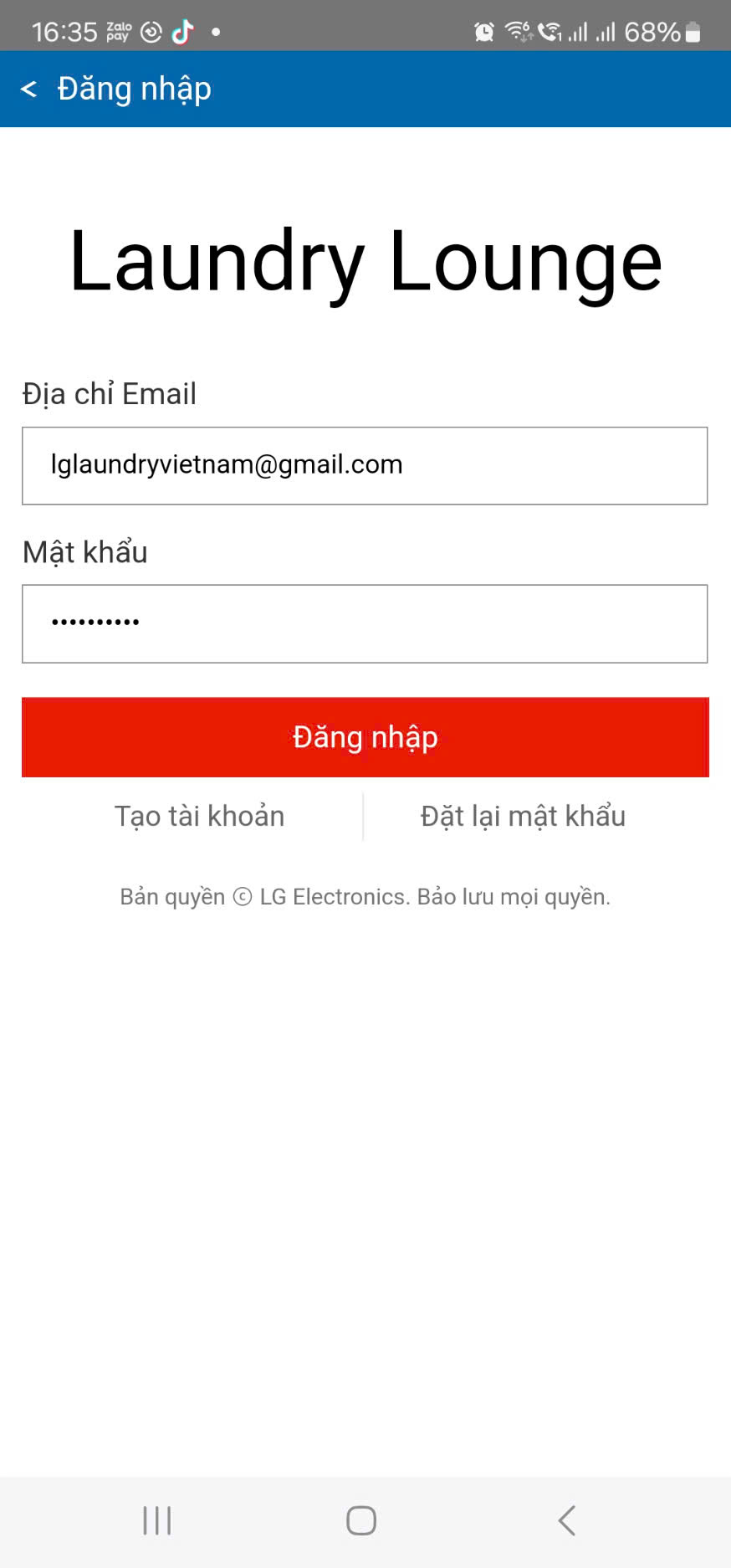 App quản trị cho giặt sấy tự động LG
