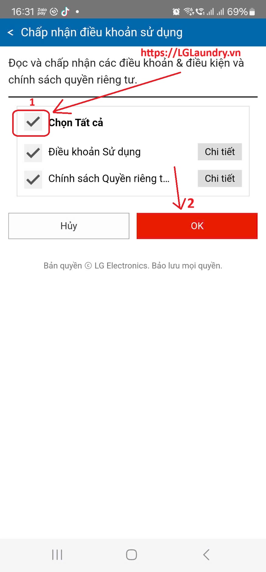 Giặt sấy tự động LG