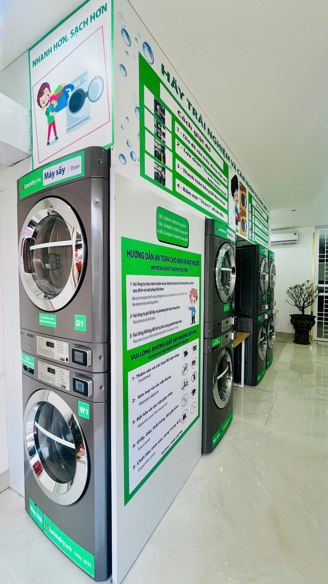Nhượng quyền giặt sấy tự động LG